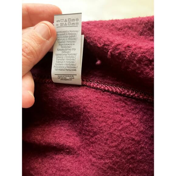 Gildan Heavy Blend Maroon Zip Up Hoodie XL Soft Fleece Lined Sweatshirt - Picture 7 of 7